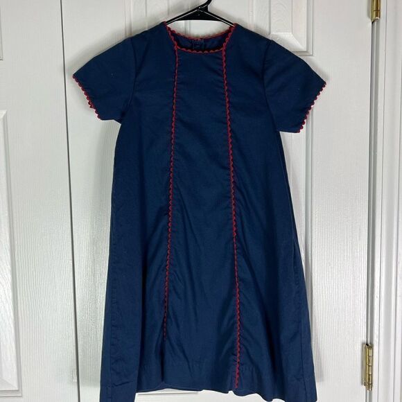 Lullaby Set Navy Baby Doll Dress Size 7 - Picture 1 of 3